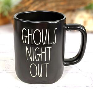 Rae Dunn GHOULS NIGHT OUT Halloween Black Ceramic Mug